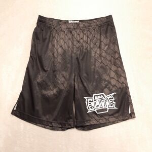 MMA Elite Mens Drawstring Shorts Sz.Medium/Black/Wired Fence Cage Print